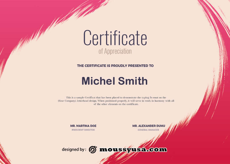 award certificate template free psd