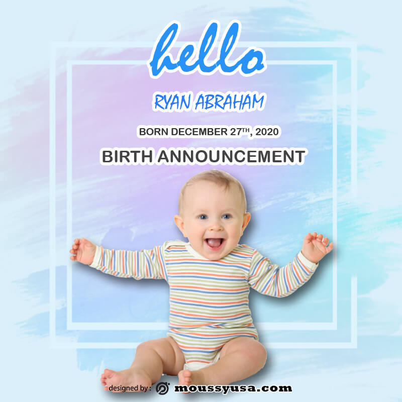 birth announcement template free psd