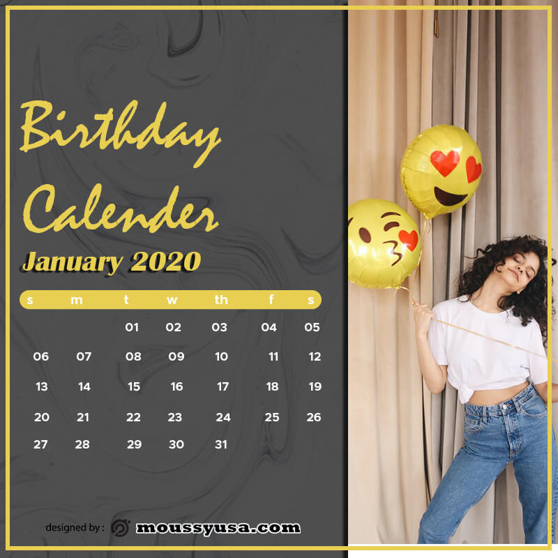 birthday calender in photoshop free download