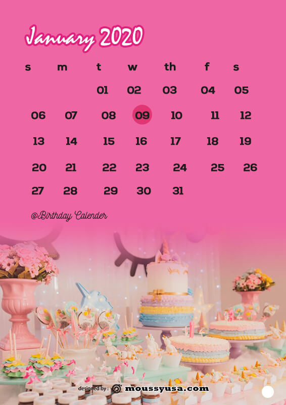 birthday calender in photoshop