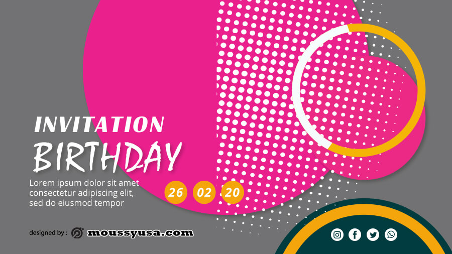 birthday invitation customizable psd design template