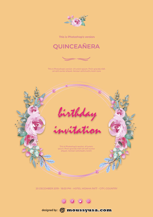 birthday invitation in photoshop free download