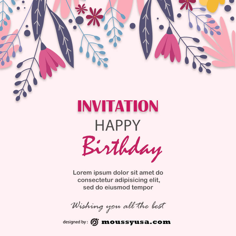 birthday invitation psd template free