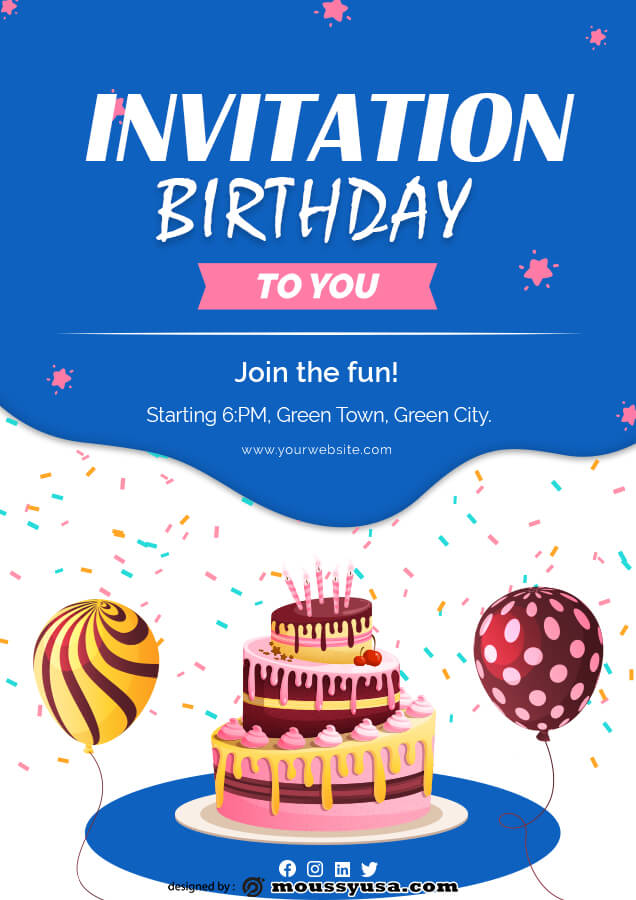 birthday invitation template for photoshop