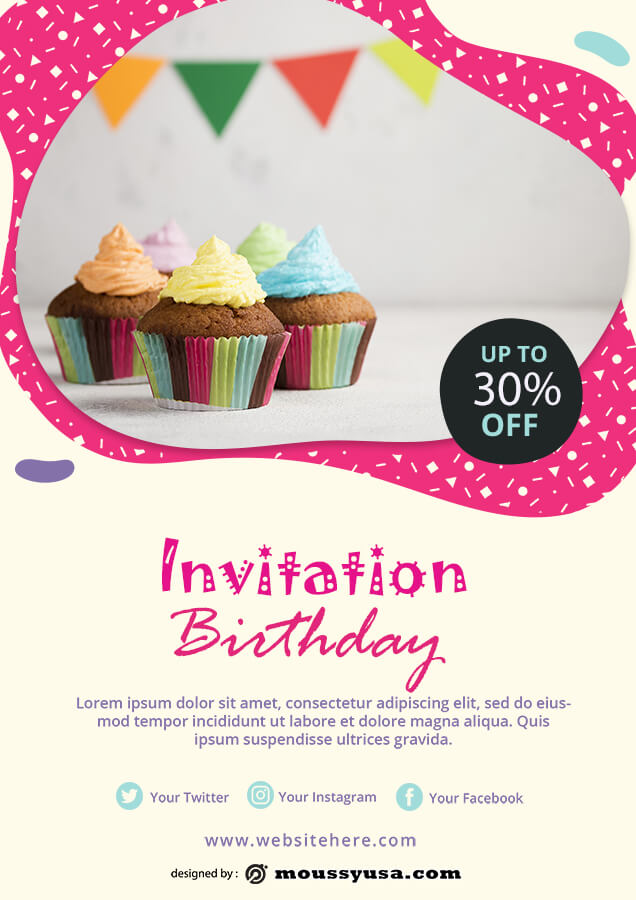 birthday invitation template free psd