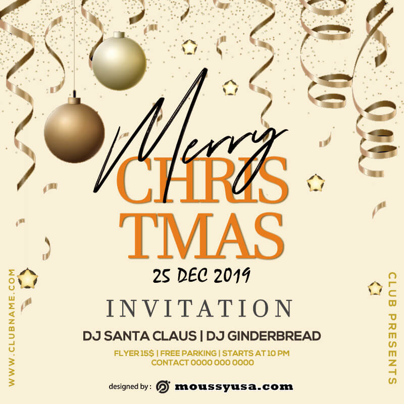 christmas party invitation customizable psd design templates