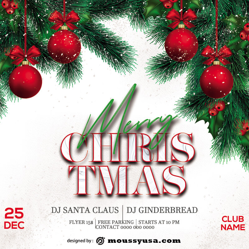 christmas party invitation example psd design