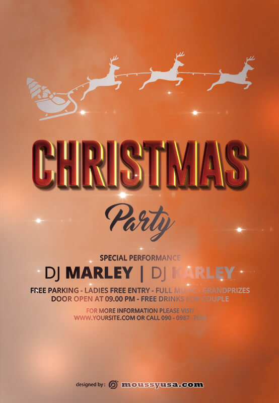 christmas party invitation in psd design