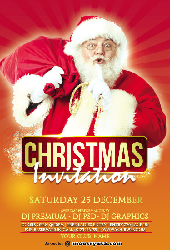 christmas party invitation psd templates