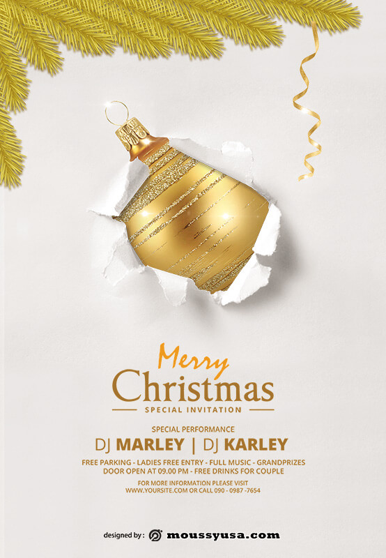 christmas party invitation psd templates