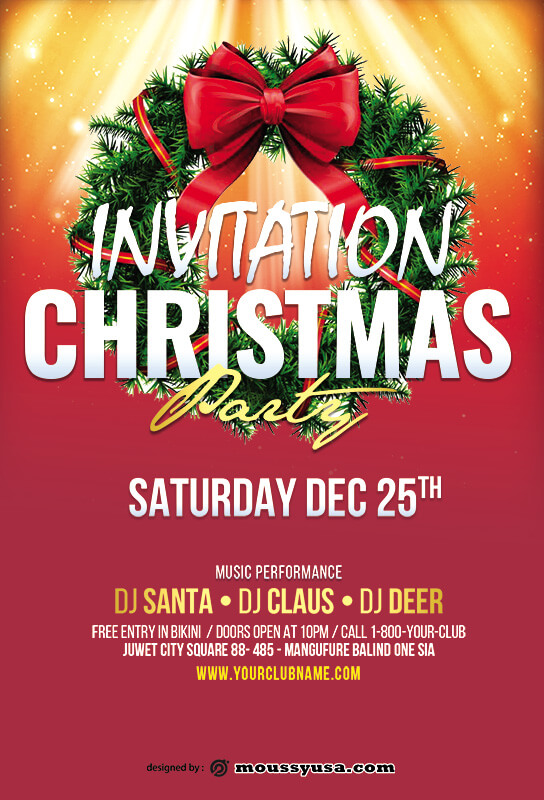 christmas party invitation templates psd