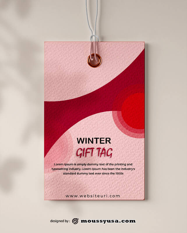 gift tag customizable psd design template