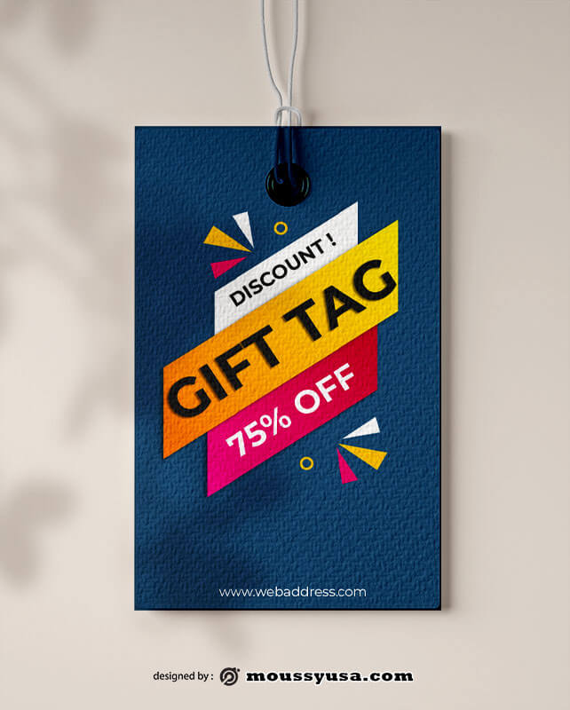 gift tag free psd template