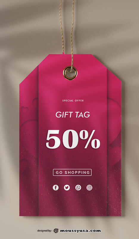 gift tag in psd design