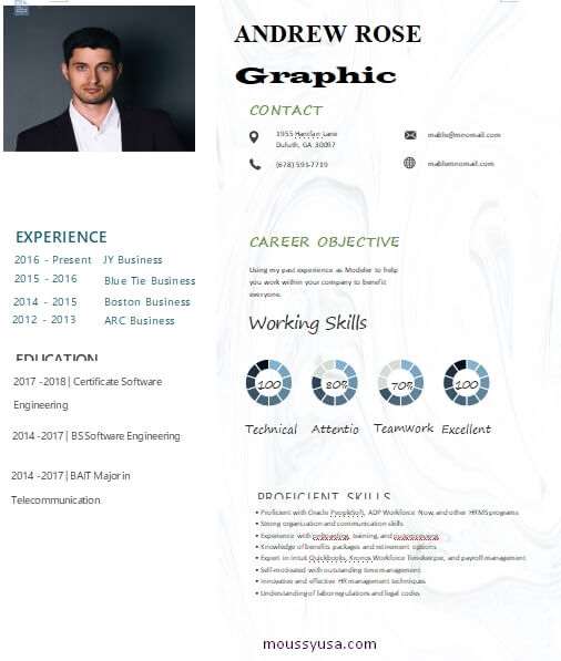 graphic design resume in word free download