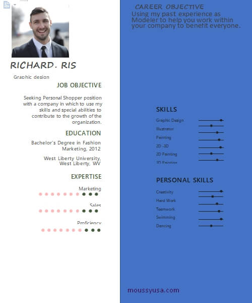 graphic design resume template for word