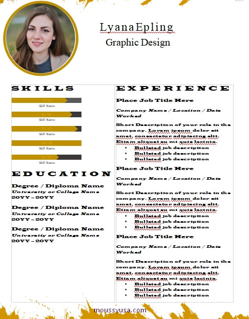 graphic design resume template free word
