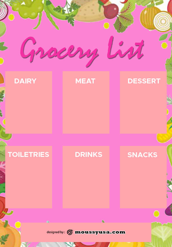 grocery list customizable psd design template