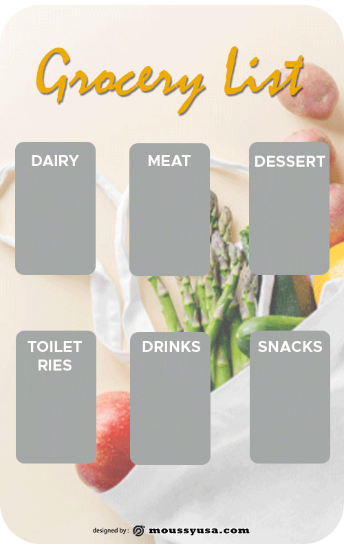 grocery list template for photoshop