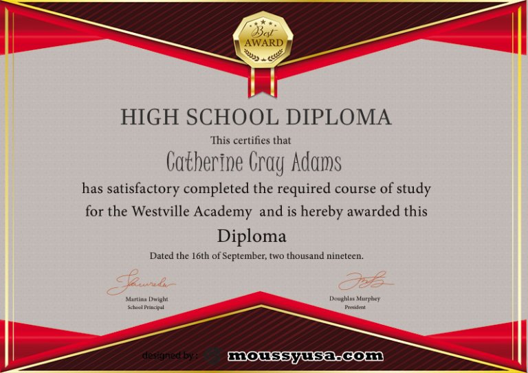 10+ Printable High School Diploma template | Mous Syusa