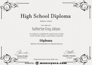 high school diploma example psd design | Mous Syusa