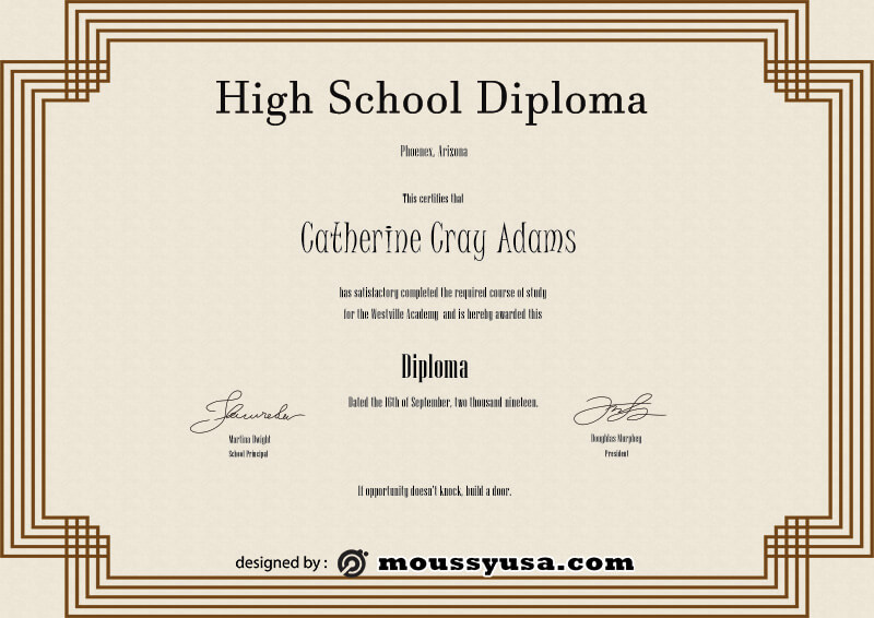 high school diploma free psd template