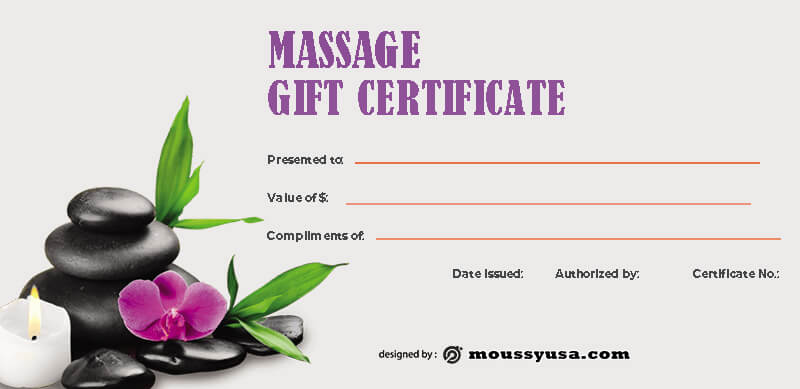 massage gift certificate customizable psd design template