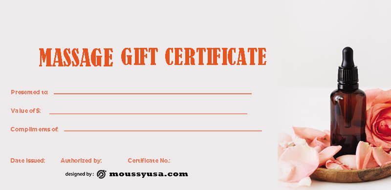 massage gift certificate free download psd