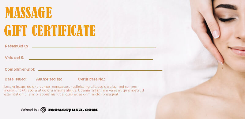 massage gift certificate in photoshop free download