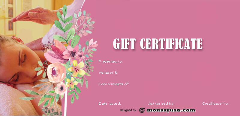 massage gift certificate psd template free