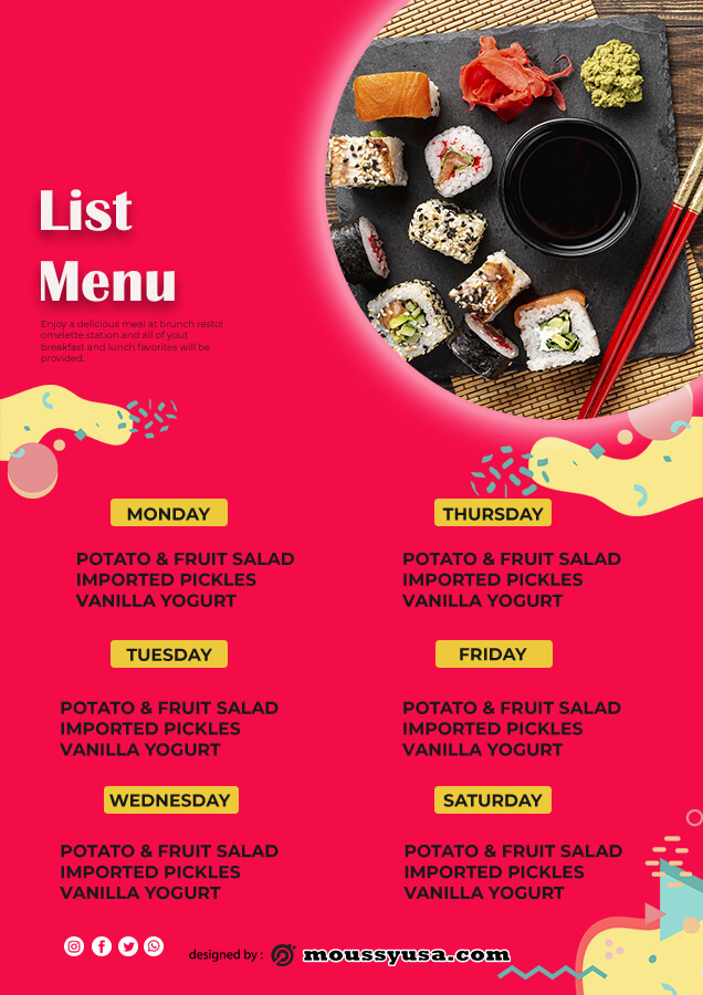 meal planning in photoshop