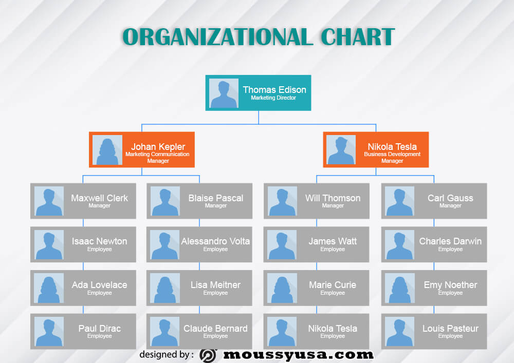 5+ Printable Organizational Chart Template example psd design | Mous Syusa