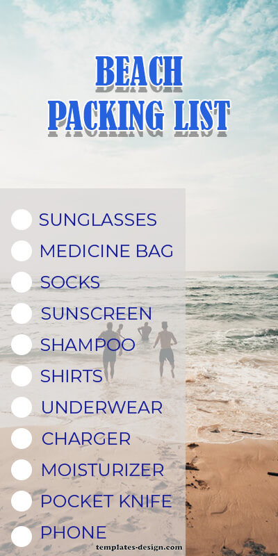 packing list free download psd