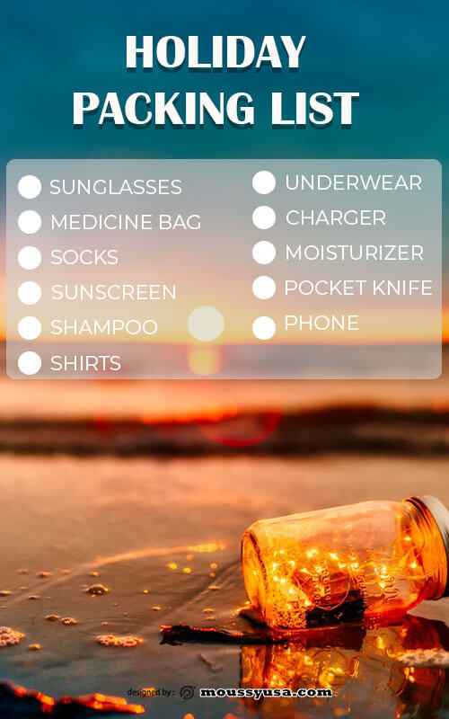 packing list template free psd