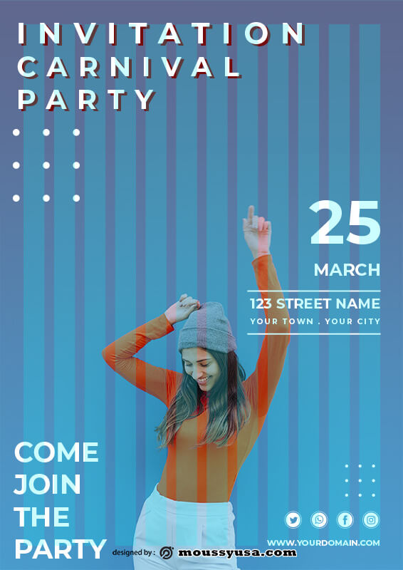 party invitation in psd design