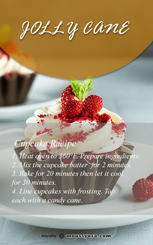 recipe card example psd design