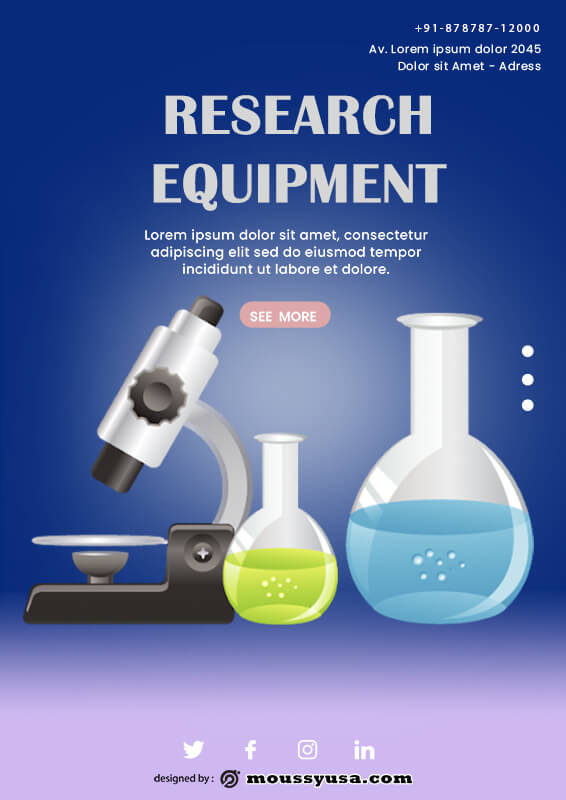 scientific poster customizable psd design template