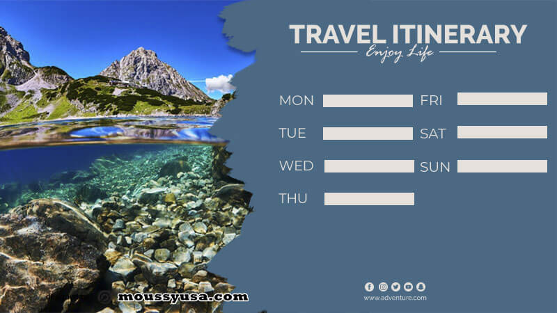 travel itinerary in psd design