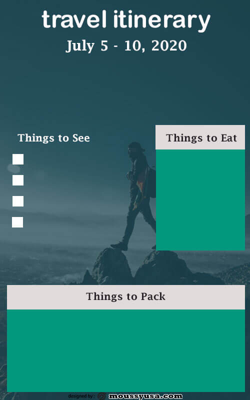 travel itinerary psd template free