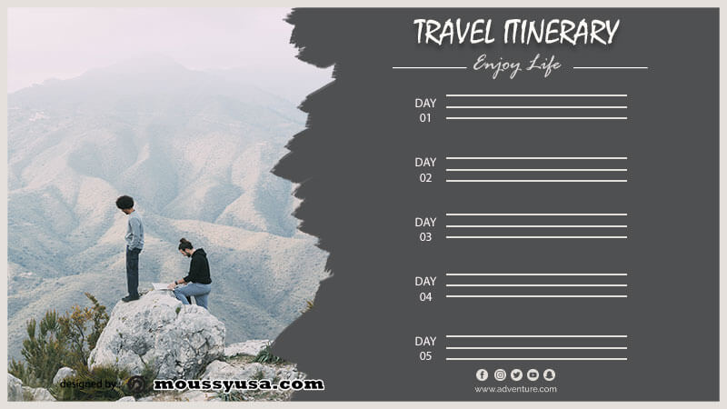 travel itinerary template for photoshop