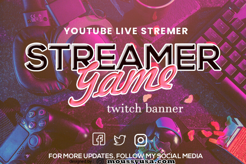twitch banner example psd design