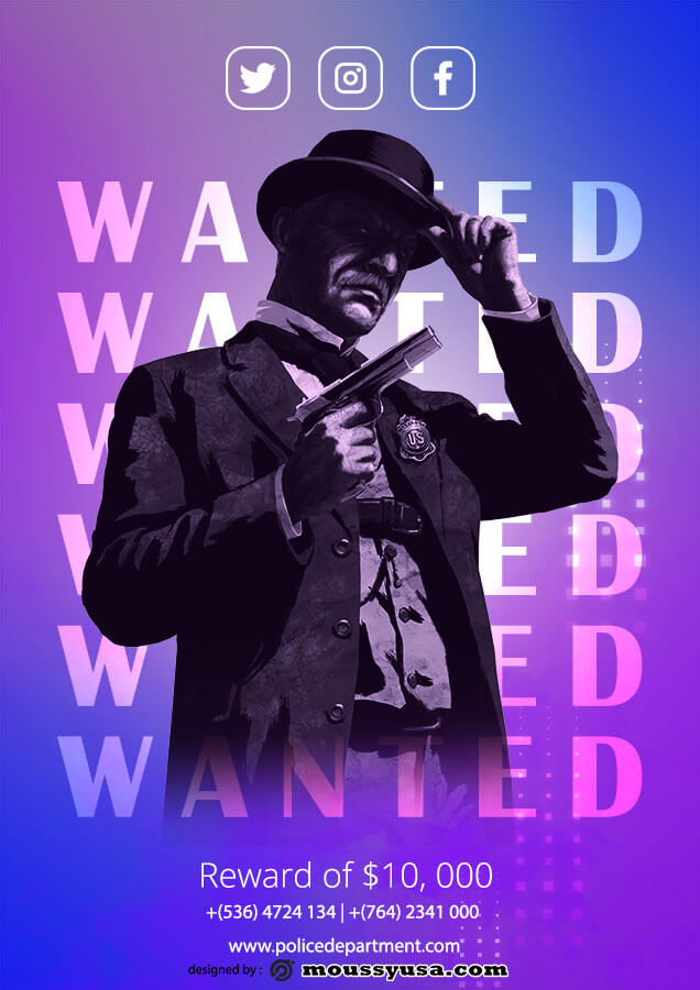 wanted poster free psd template