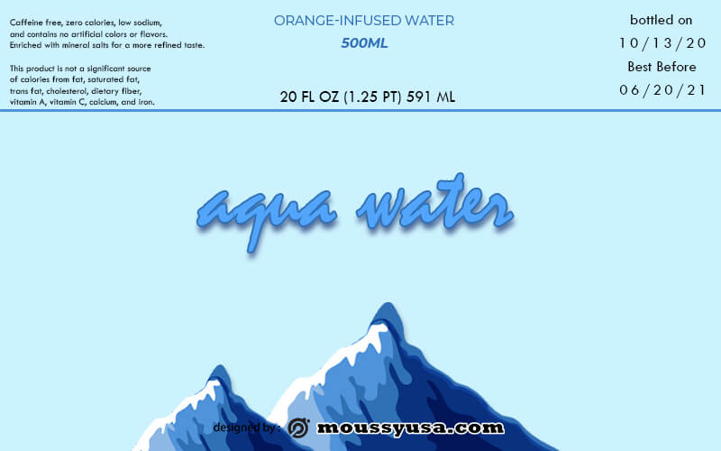 water bottle label in photoshop free download