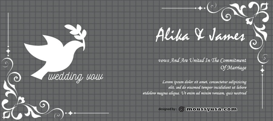 wedding vow in psd design