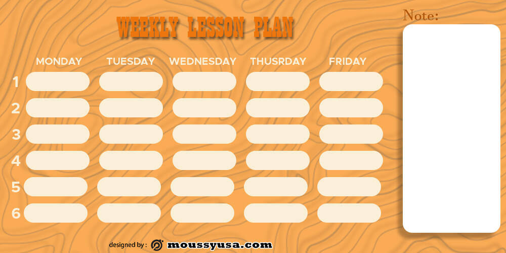 weekly lesson plan in photoshop free download