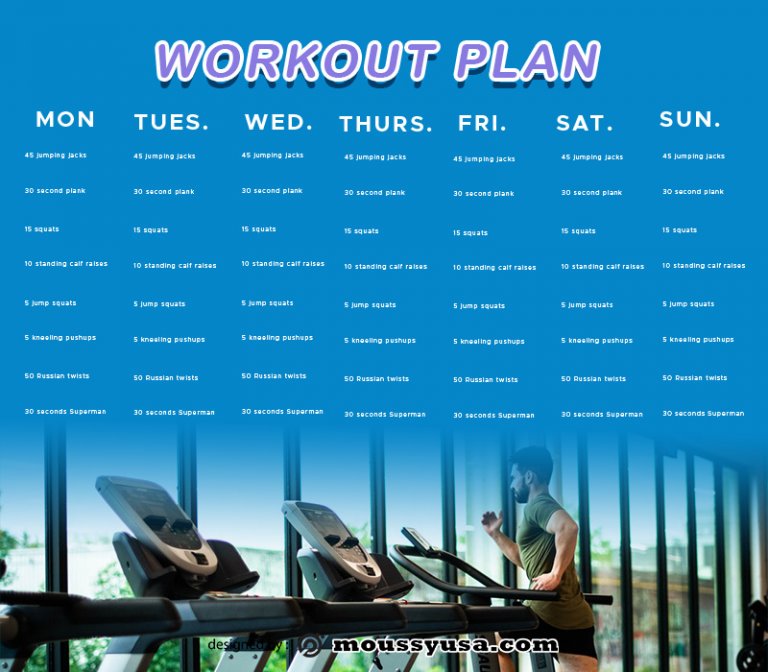 Printable Workout Plan Template Free Psd Mous Syusa