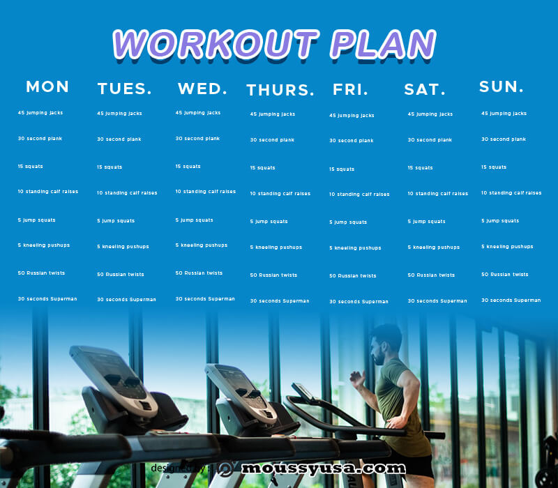 workout plan customizable psd design template