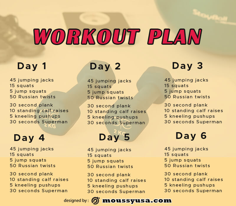 workout plan in photoshop