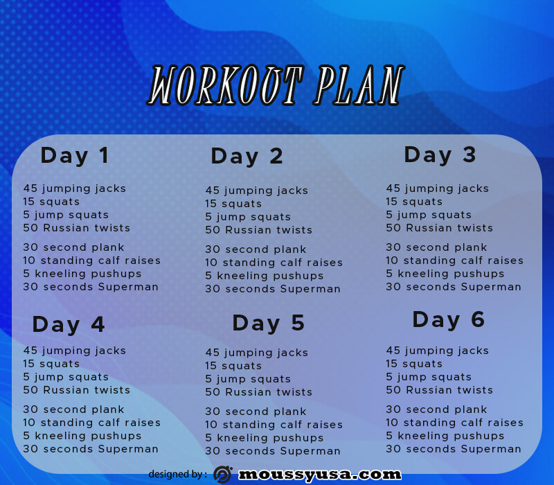 workout plan template free psd