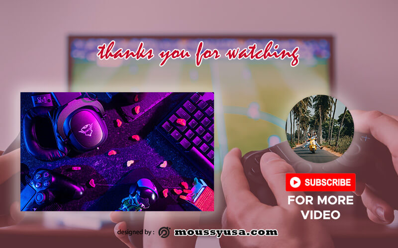 youtube end screen customizable psd design template